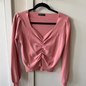 Pink Ruched Women's Sweater